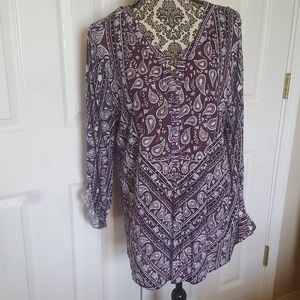Awesome Peasant Top Style & CO SZ XXL Purple